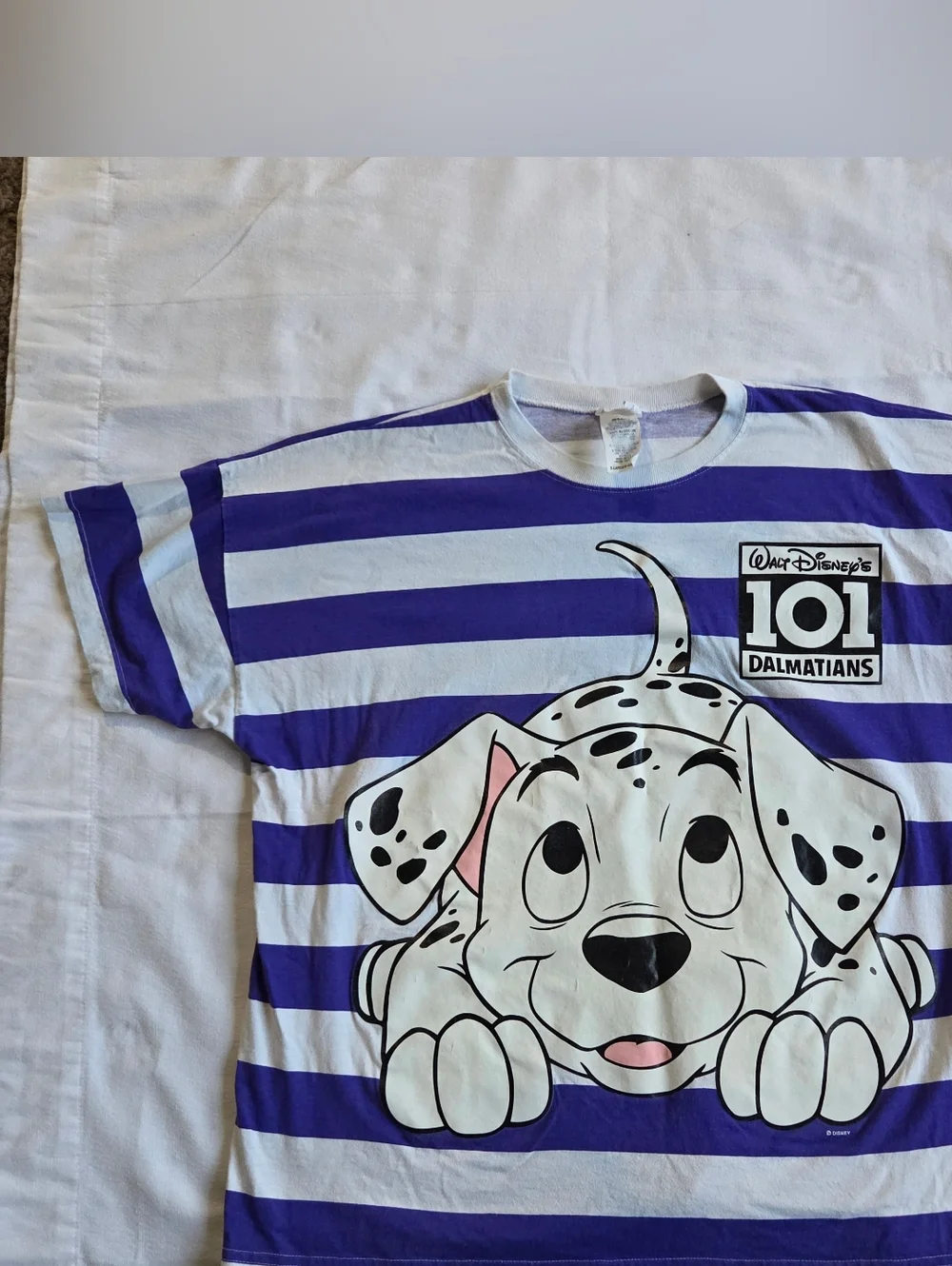 Disney Purple & White Striped 101 Dalmatians Tee - Picture 1 of 6